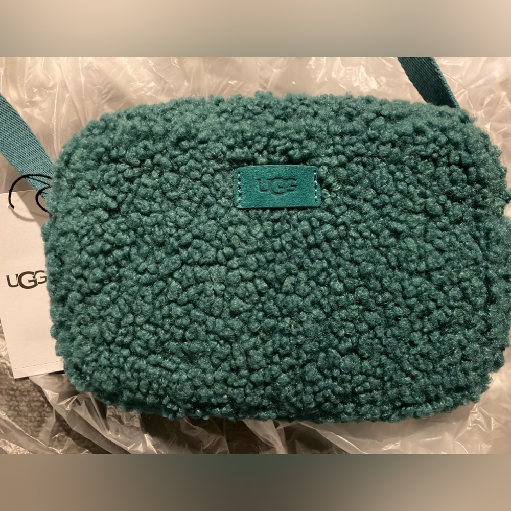 NWT UGG Faux Fur Crossbody Green